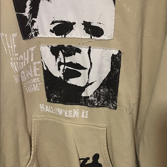 Halloween II Beige Graphic Hoodie - Picture 5 of 6
